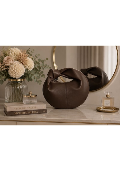 Housebags Masion Rose New Trend El Çantası Acı Kahverengi
