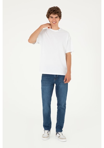 U.S. Polo Assn. Erkek Oversize Fit Bisiklet Yaka Beyaz Tişört 50294288-VR013