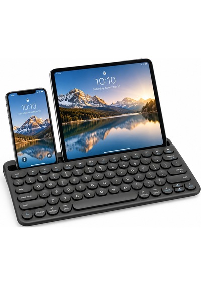 Luve Store Bluetooth Kablosuz Klavye 78 Tuşlu İngilizce Q Şarjlı Tablet Telefon Standlı