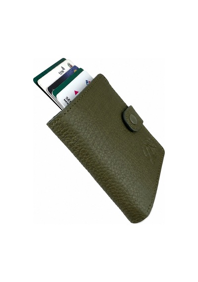 Alphaclub Bag Erkek Hakiki Deri Mat Haki Renk Cüzdan Ve Kartlık