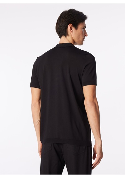 Fabrika Comfort Siyah Erkek Polo Yaka Regular Fit Rayon Karışımlı Kazak Fc4sm-kzk 0374