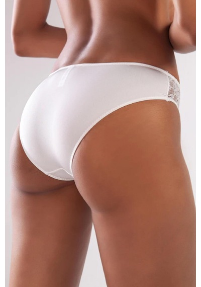Golshan131-010 Gracia Kadın Saten Dantel Detaylı Fantezi Mini Slip Ekru