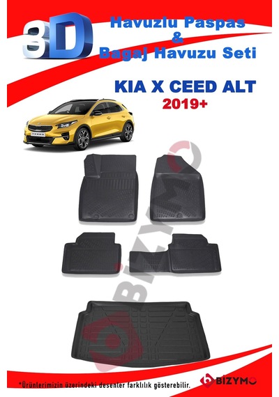 Kia X Ceed 2019+ Alt Havuzlu Paspas Ve Bagaj Havuzu Bizymo Siyah