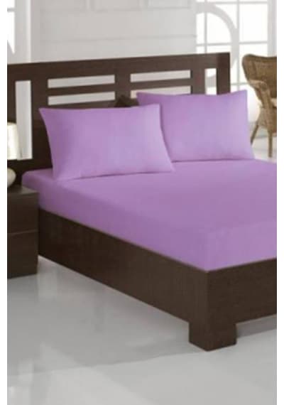 Penye Çift Kişilik 180x200 Cm Lastikli Çarşaf Lila Lila