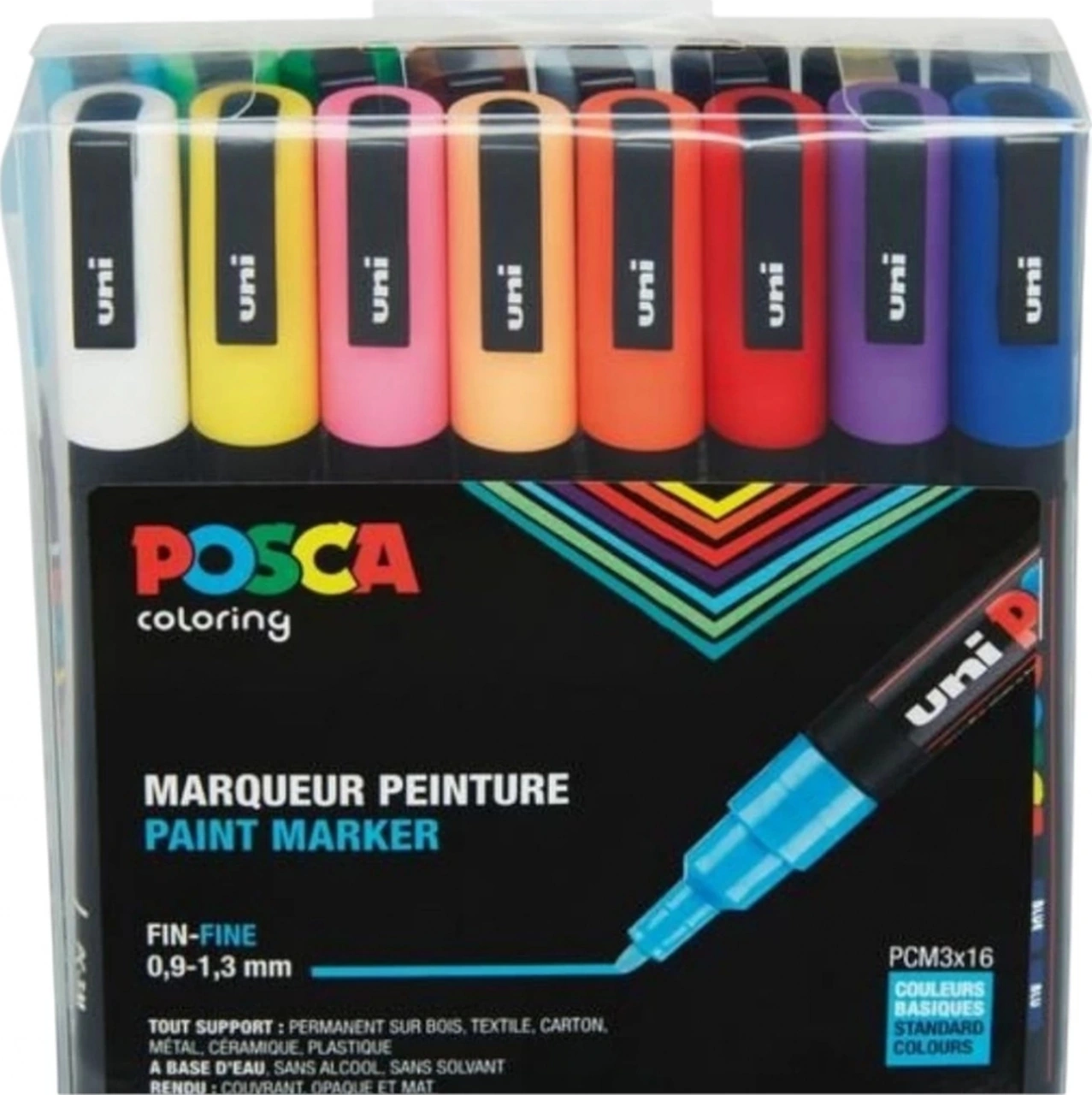 Uniball Posca 0.9 -1.3 Su Bazlı Poster Markörü 16'lı Set