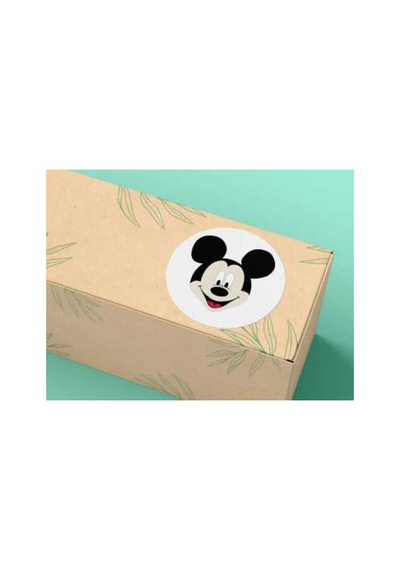 Sevimli Fare Etiketi Yuvarlak Mat Çıkartma Round Sticker 4 Cm 40 Adet Çok Renkli