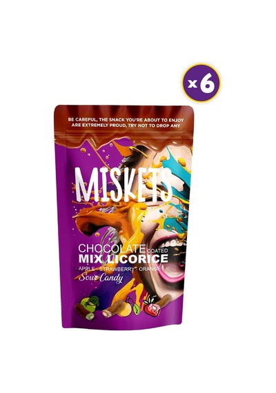 Sütlü Çikolata Kaplı Karışık Meyve Aromalı Licorice 120 Gr Çilek, Elma, Portakal X 6 Adet