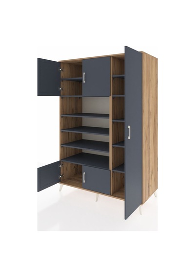 Kronos Dolap 11 Raflı 5 Kapaklı 132x59x195 Çam-antrasit/antrasit Çam Kronos Dolap 11 Raflı 5 Kapaklı 132x59x195 Çam-antrasit/antrasit Çam