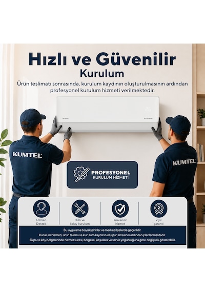 Kumtel Hinoki KMSAC-12 12.000 Btu A++ Inverter Duvar Tipi Split Klima Montaj Dahil