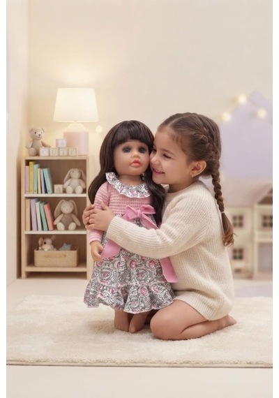 Emzikli Sevimli %100 Et Bebek - 50 Cm Konuşan Gerçekçi Oyun Arkadaşı İnteraktif Eğitici Oyuncak 09231500