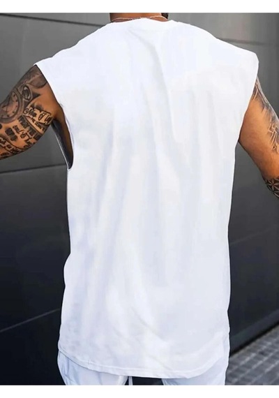 Altamira Erkek Ny Baskılı Oversize Kolsuz T-shirt 001