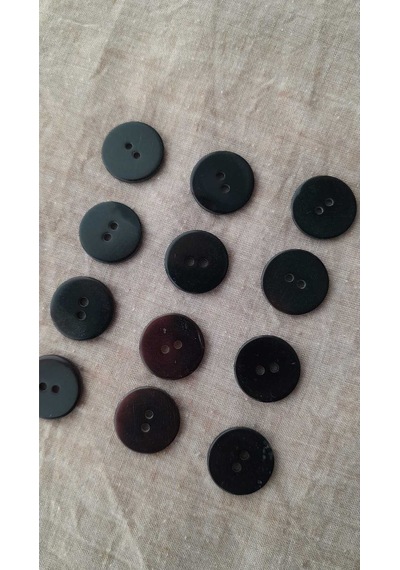 Doğal Siyah Hakiki İnci Midye Kabugu Düğme -20 Mm 11 Adet