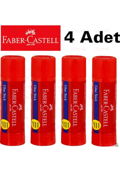 Faber Castell Stick Çevirmleli Yapıştırıcı 40 Gr. Büyük Boy 4 Ade