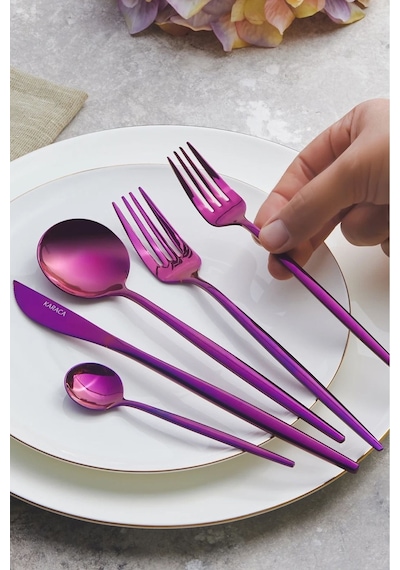 Karaca  Orion 30 Parça 6 Kişilik Çatal Kaşık Bıçak Takımı Purple