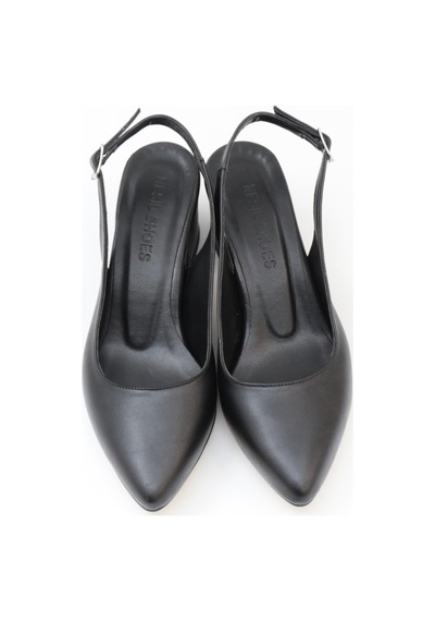 Nesilshoes Nesil Shoes Tam 725 Siyah Kalın Topuklu Kadın Sandalet