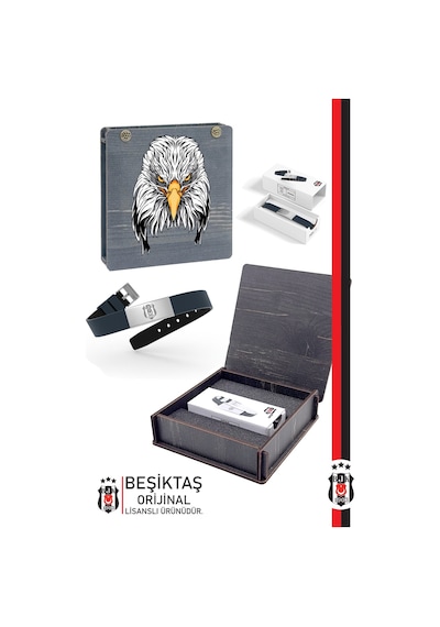 Beşiktaş Lisanslı Fashion Ayarlanabilir Bileklik Hediyelik Kutulu 001