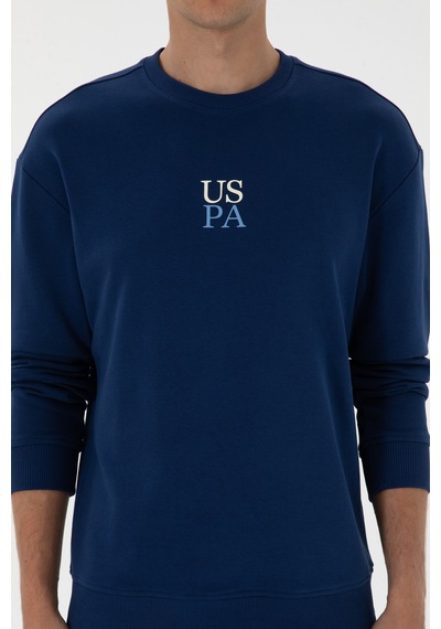 U.S. Polo Assn. Erkek Bisiklet Yaka Comfort Fit İndigo Basic Sweatshirt 50313760-VR028