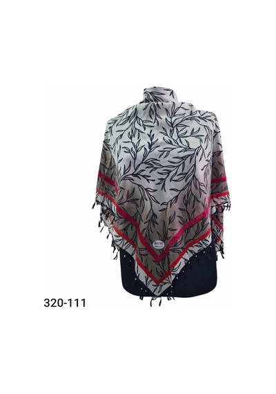 Berat Desenli Sökme Boncuklu Eşarp 320-111 Çok Renkli