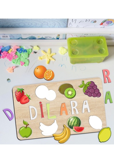 Bk Toys Çocuklara Özel Isimli Büyük Boy Ahşap Eğitici Yapboz Puzzle