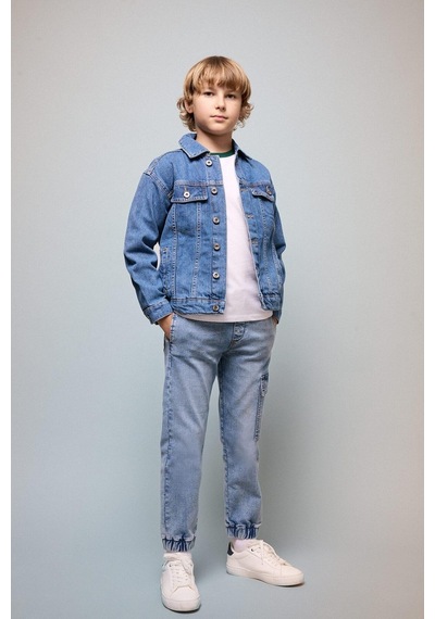 Defacto Kargo Cepli Jogger Fit Jean Pantolon Erkek Çocuk C4601a826aube394 Mavi-be394