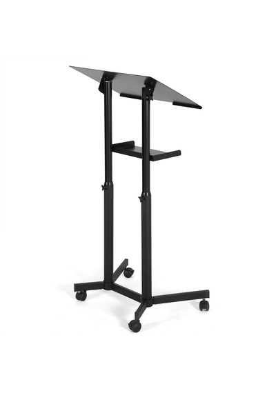 Eğim Ayarlı Yükseklik Ayarlanabilir Tekerlekli Çalışma Masası Mobil Laptop Standı Kürsü Metal Tablalı Ayakta Çalışma Masası Siyah Eğim Ayarlı Yükseklik Ayarlanabilir Tekerlekli Çalışma Masası Mobil Laptop Standı Kürsü Metal Tablalı Ayakta Çalışma Masası Siyah