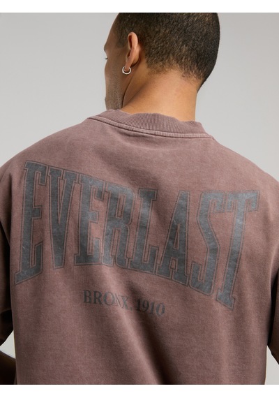 Everlast Bronx 1910 Oversize Yıkamalı Kahverengi Erkek Tişört Kahverengi