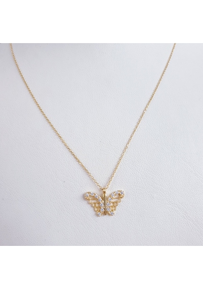Altın Kaplama Telkari Işi Kelebek Model Kadın Gümüş Kolye 534473111