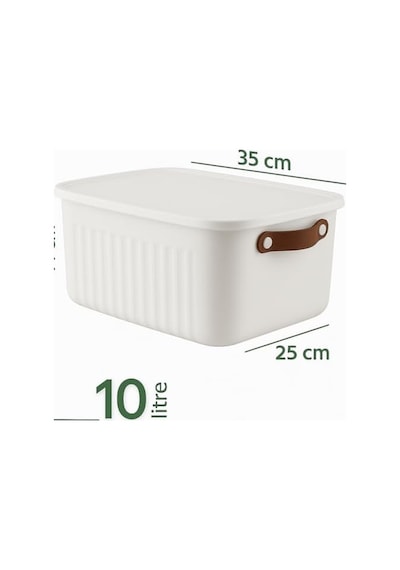 2&apos Li Kapaklı Saklama Kutusu Seti -10 Litre Turuncu -taşınabilir Kulplu, Dolap İçi Düzenleyici, Çok Amaçlı Organizer Kutu, Oyuncak & Kıyafet Kutusu