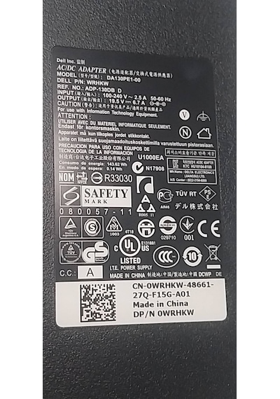 130W Dell Uyumlu Adaptörü Wrhkw Adp-130Db 6.7Amper N11.36614