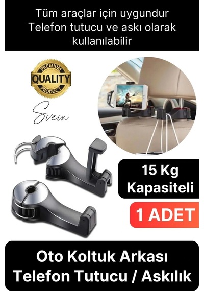 Oto Koltuk Arkası Telefon Tablet Tutucu Askılık Mesafe Ayarlı Uzayan Ayarlanabilir Sağlam Organizer