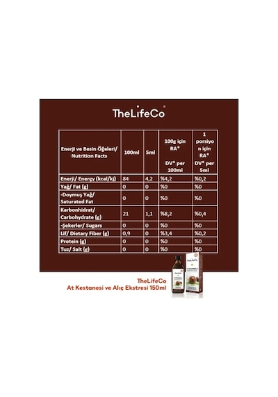 TheLifeCo At Kestanesi & Alıç Ekstraktı 150 ML