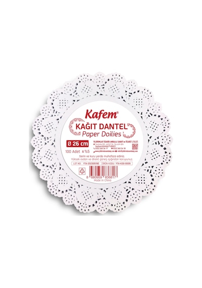 Kafem Dantel Kağıt 26 cm 100 Lü x 5 Paket