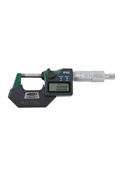 Insize 3108-25a Dijital Mikrometre Üç Tuşlu 0-25mm Toza Ve Suya