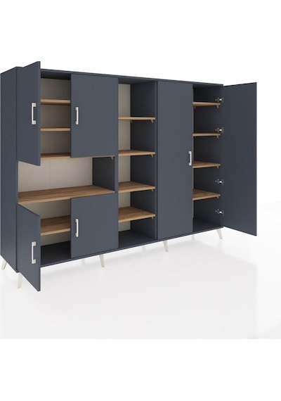 Hyperion Dolap 13 Raflı 6 Kapaklı 220x44x163 Antrasit-antrasit/ça Antrasit-antrasit/çam Hyperion Dolap 13 Raflı 6 Kapaklı 220x44x163 Antrasit-antrasit/ça Antrasit-antrasit/çam