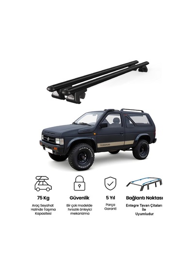 Venüs Nissan Terrano 1993-2005 Uyumlu Siyah Ara Atkı Port Bagaj Tavan Barı