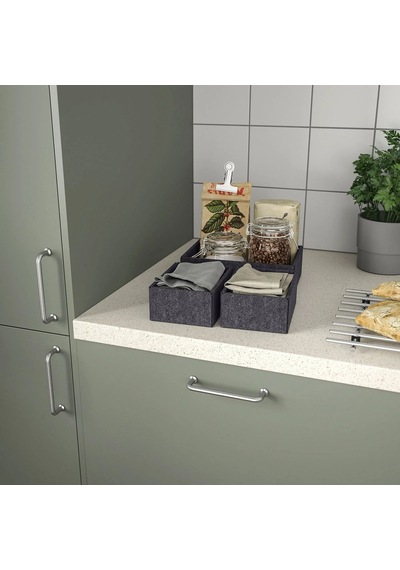 Ikea Uppdatera Çekmece İçi Depolama Kutusu 3'lü 16 X 24 X 6.5 Cm Gri