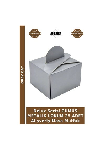 Delux Serisi Gümüş Metalik Lokum 25 Adet Alışveriş Masa Mutfak Çok Renkli