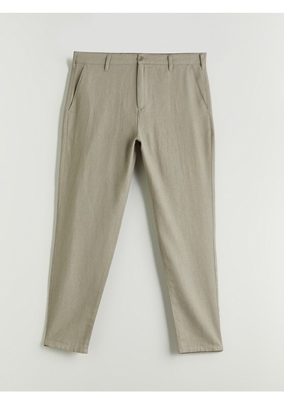 Lcwaıkıkı Classic Yeşil Regular Fit Keten Karışımlı Erkek Chino Pantolon