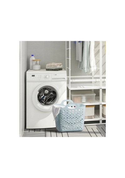 Quality Kuplu Çamaşır Sepeti Yükseklik 36 Cm İkea Kirli Sepeti Plastik Sepet Mavi Hacim 24 Litre Mavi - 717212144 Mavi