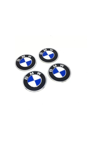 Bmw Sticker Yapıştırma Jant Göbeği Dörtlü Takım 58 Mm