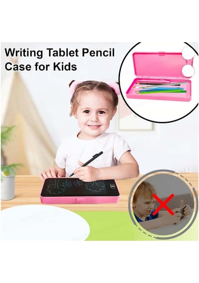 Silme Emniyet Kilitli Lcd Ekran Silinebilir Dijital Yazı Tahtası Kalemlik Ebat 20cm X 9cm X 2,2cm Mavi