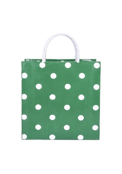 Kraft Çanta 31x12x41 Yeşil Puantiyeli 25 Adetli
