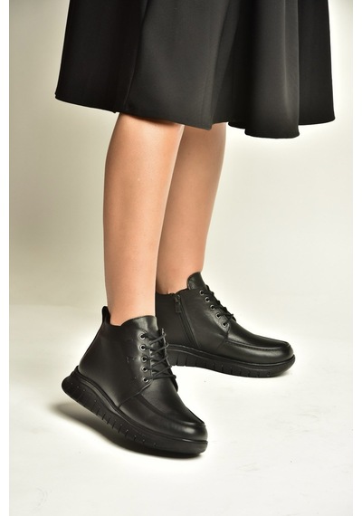 Fox Shoes Z555126003 Siyah Hakiki Deri Rahat Taban Kadın Bot