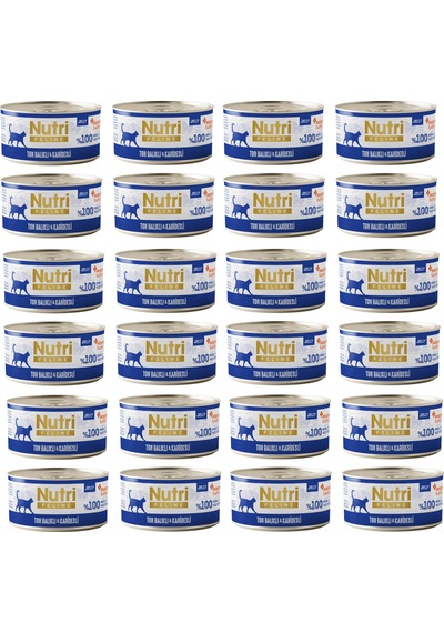 Nutri Feline Ton Balıklı Ve Karidesli Jöleli Tahılsız Yetişkin Kedi Konservesi 70 G X 24 Adet