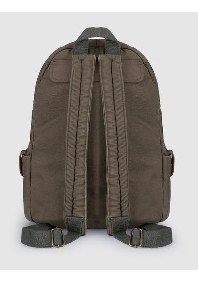 Cabani Haki Baskılı Keten Unisex Sırt Çantası