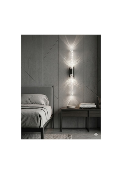Bubblelight Large 51 Cm Modern Tasarım Led Aplik - Duvar Lambası - Siyah - Pilli - Beyaz Led Siyah Pilli 51