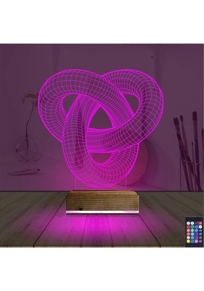 Luvivia Geometrik Dekoratif 3d Lamba - Masa Gece Lambası Şeffaf