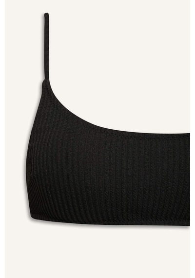 Defacto - Regular Fit Bürümcük Siyah Bikini Üstü B7207AX24SM Siyah