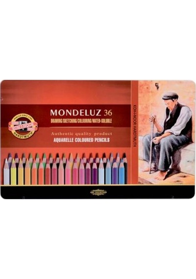 Koh-i Noor 36'lı Mondeluz Metal Kutu Aquarell Boya Kalem Seti 372