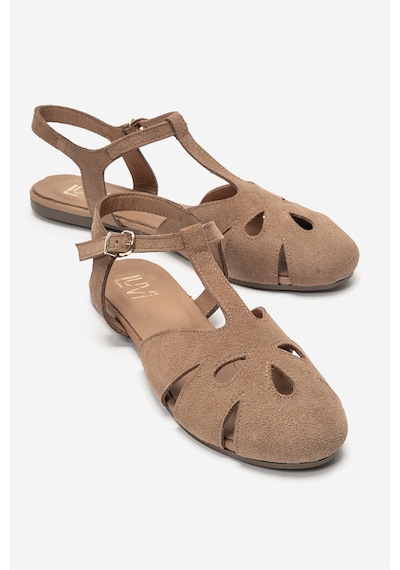 Luvi Shoes Nathalıe Toprak Süet Hakiki Deri Kadın Sandalet